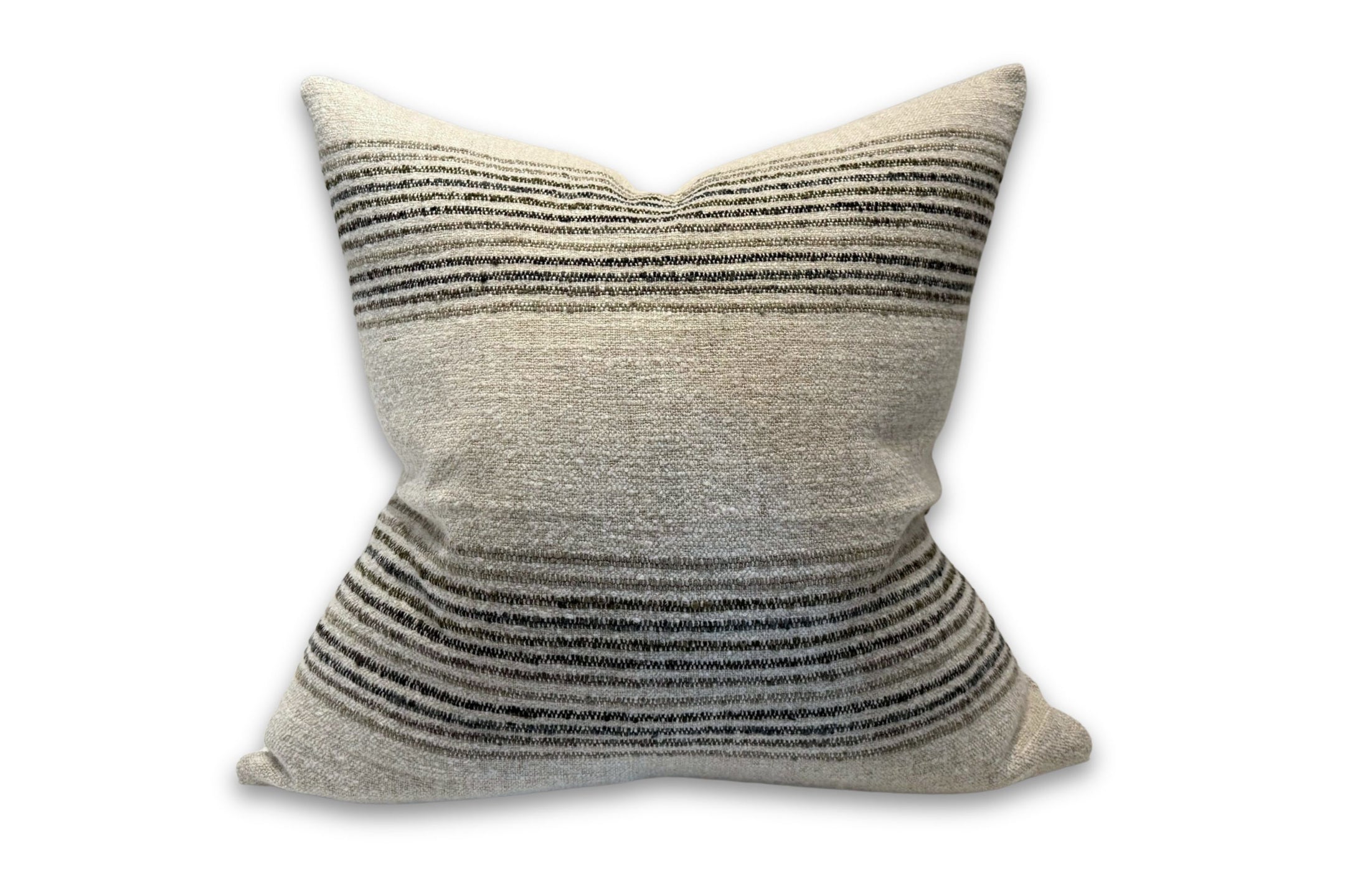 Dakota Belgium Linen Natural/Gray Pillow