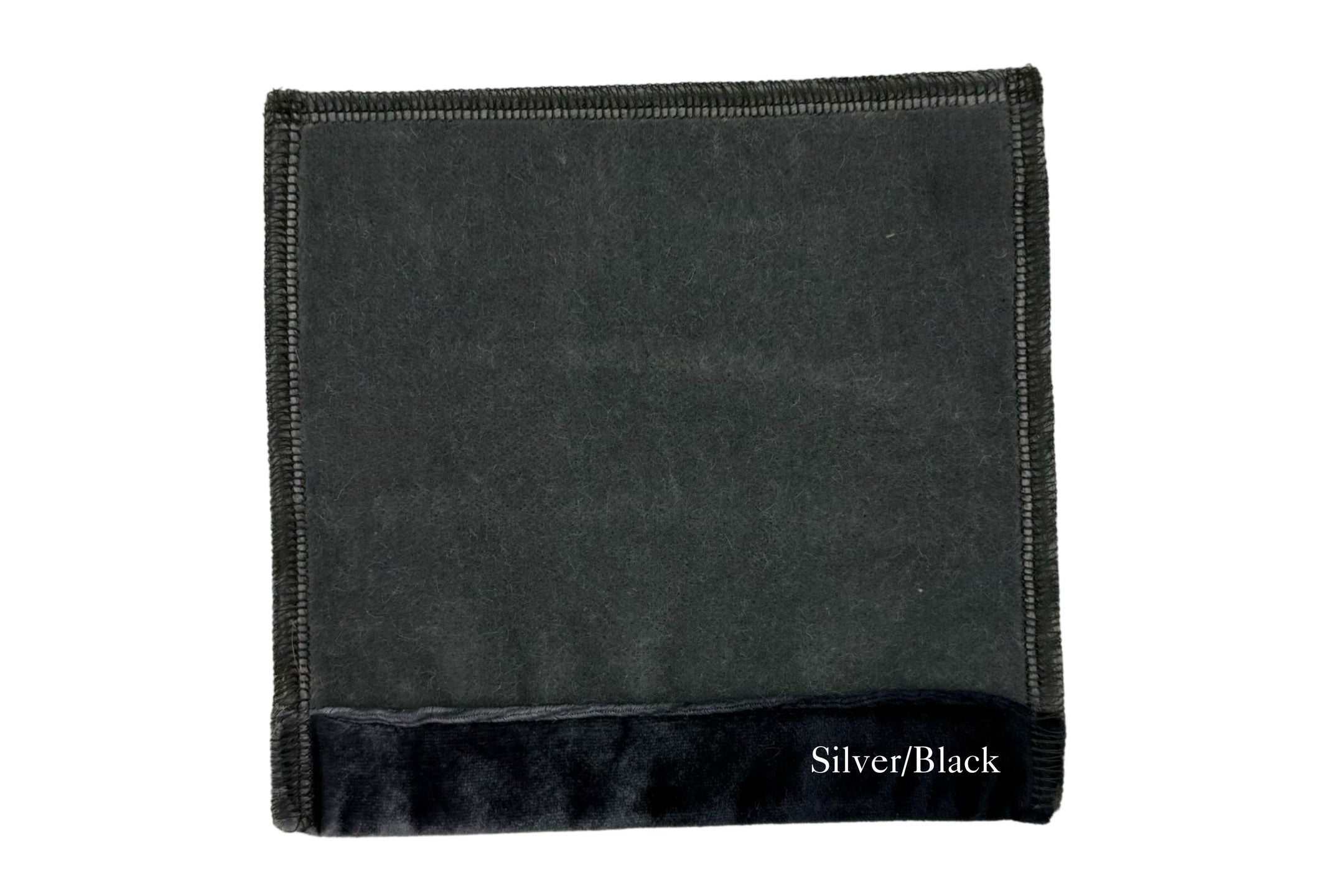 Mohair Pillow with Velvet Tuxedo Stripe - Silver/Black