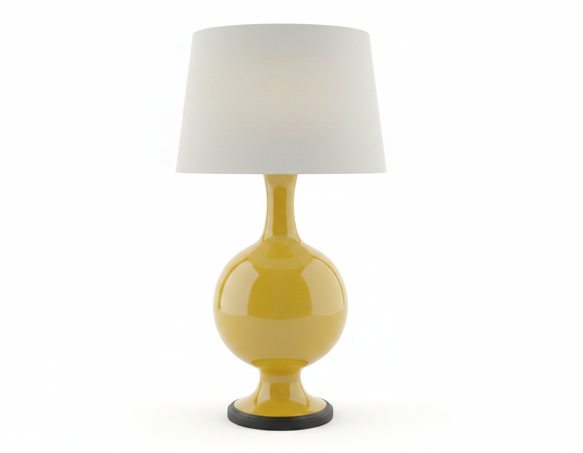 Yellow Enameled Lamp