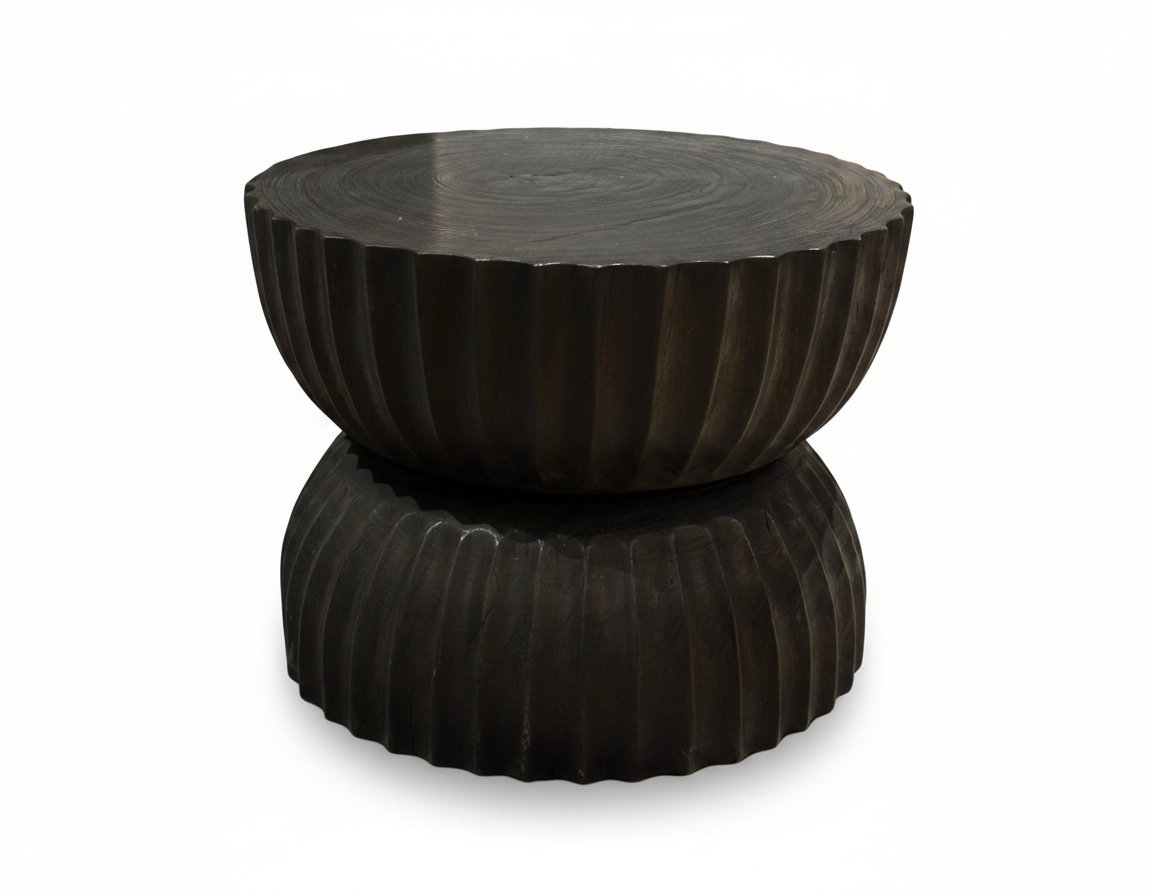 Suar Hourglass Fluted Table