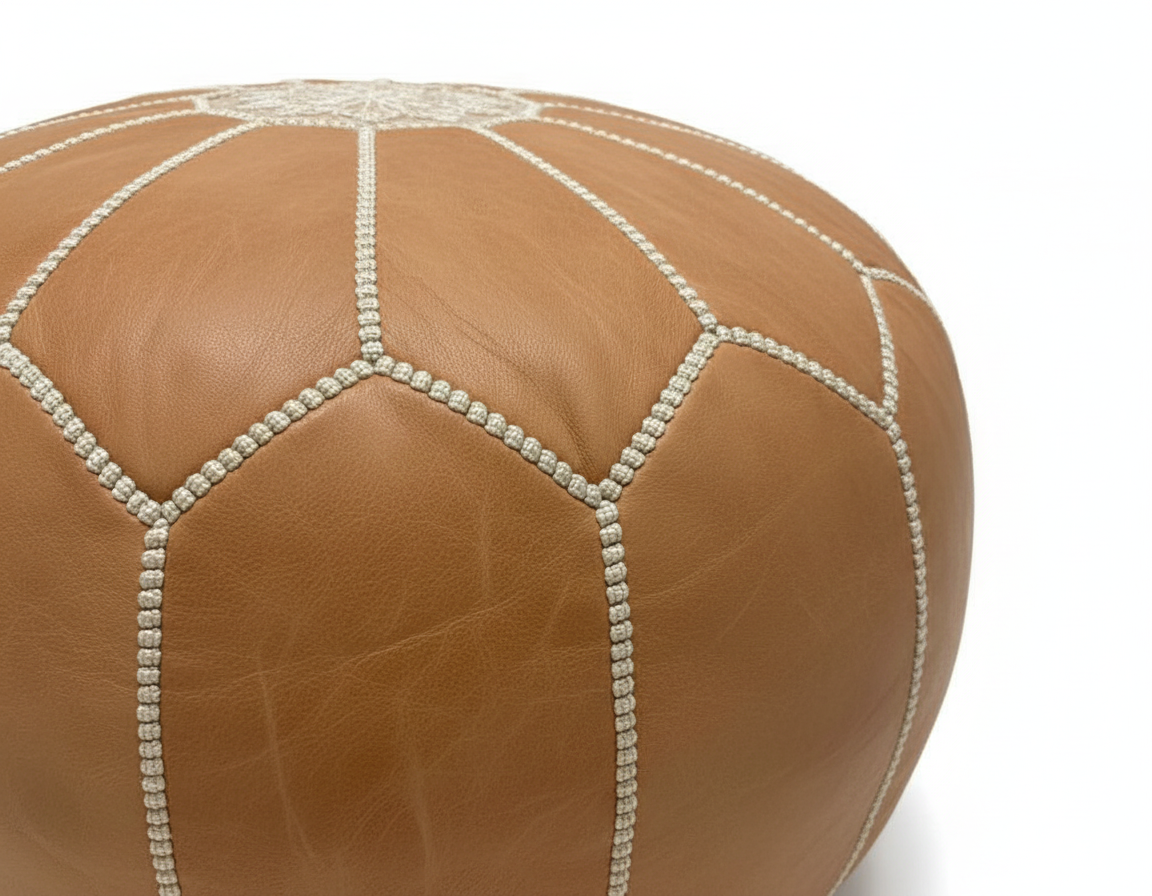Jumia Leather Round Pouf