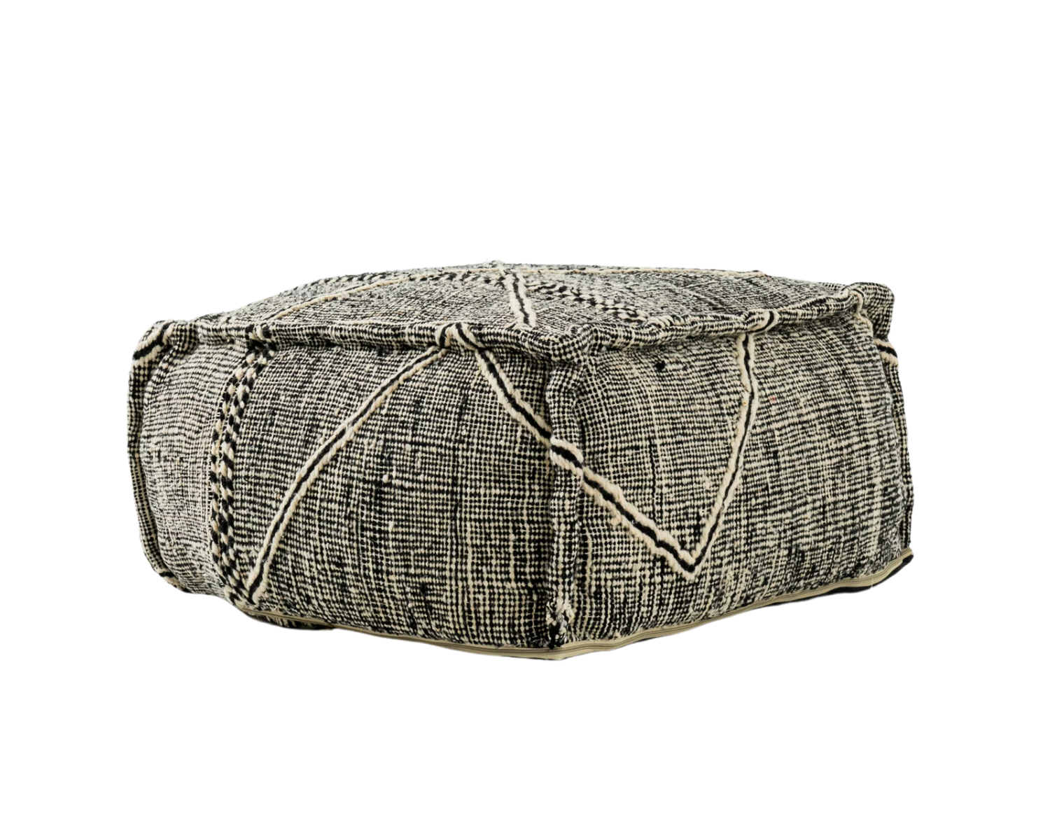 Handwoven Zigzag Pouf