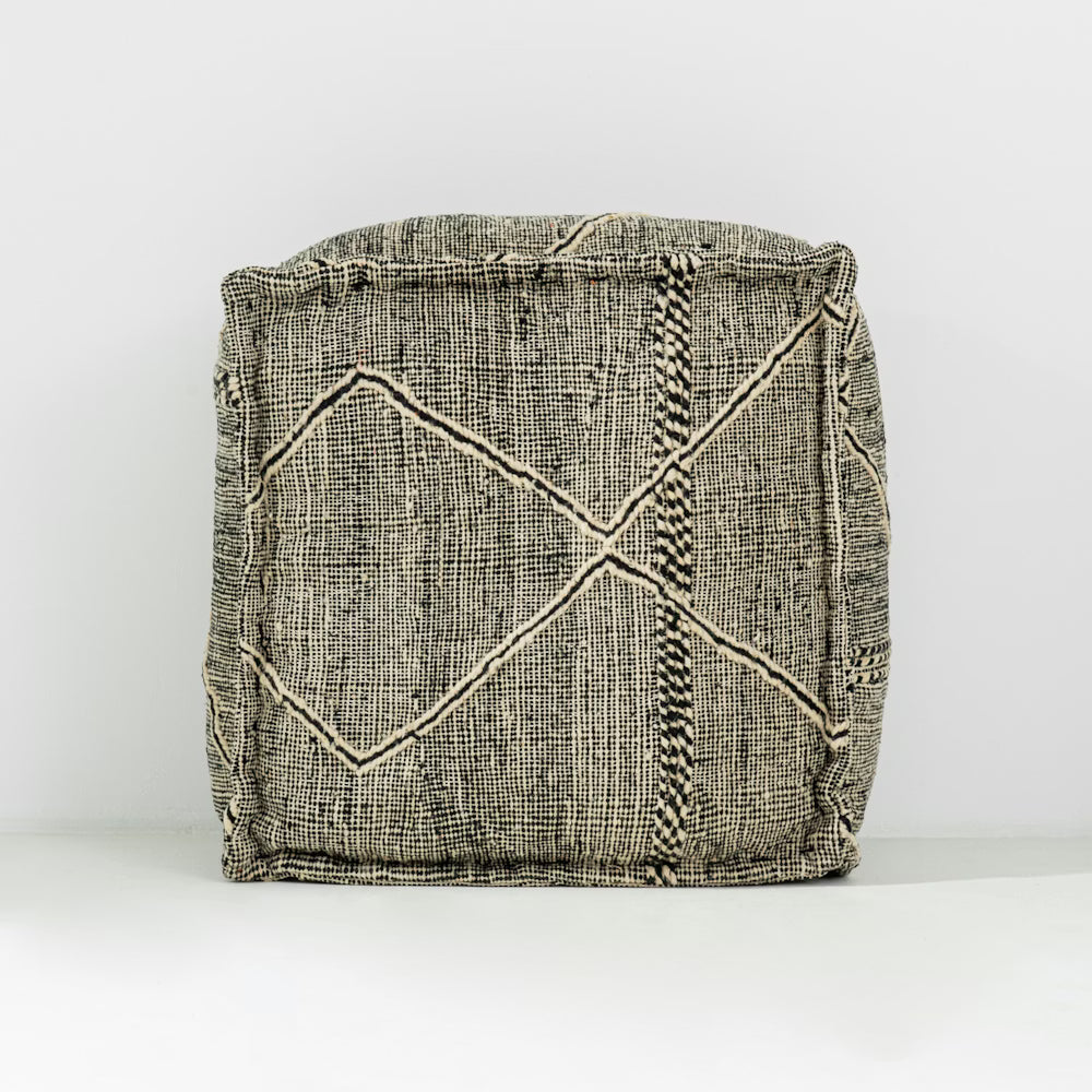 Handwoven Zigzag Pouf
