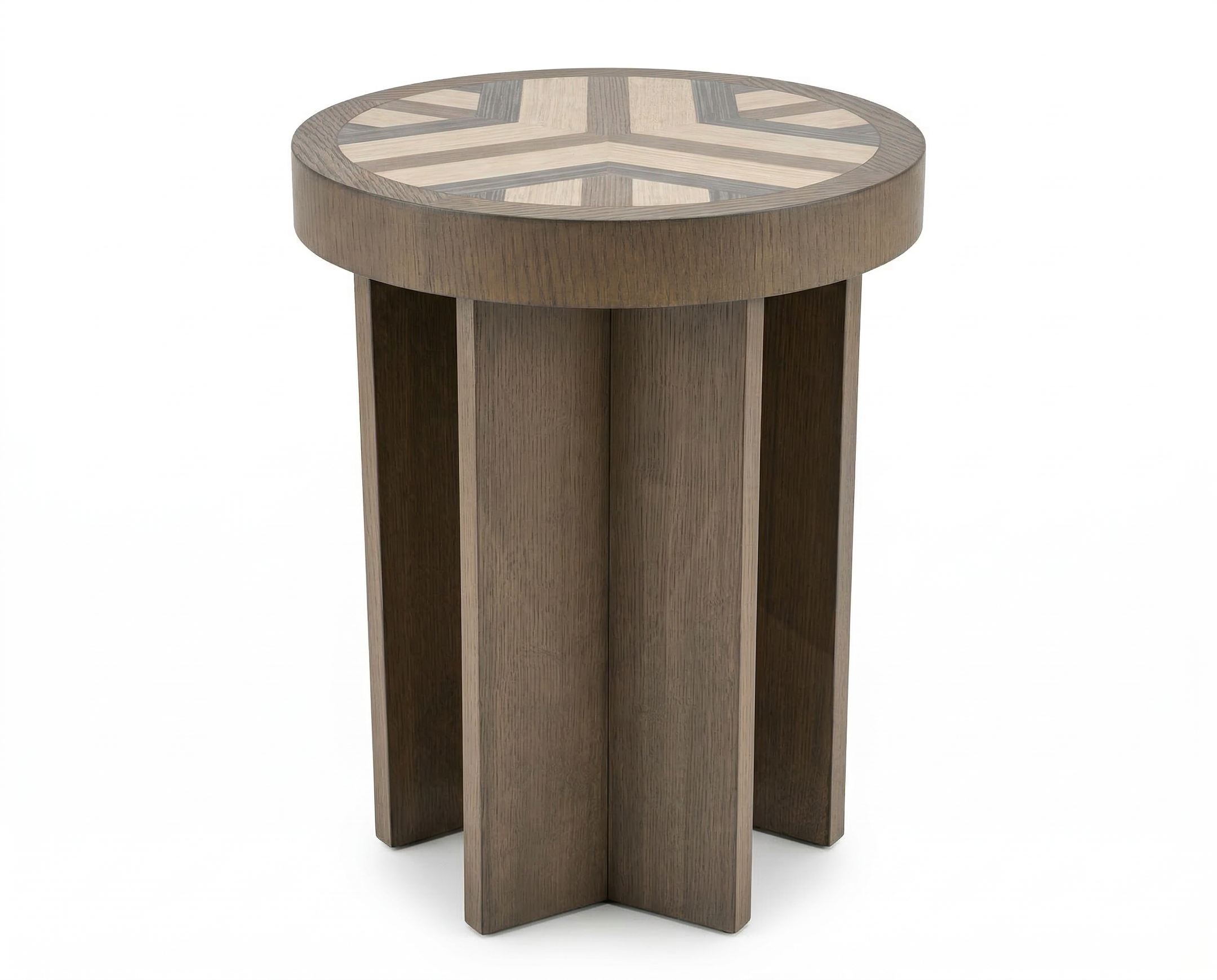 Handcrafted Geometric Wood Spot Table