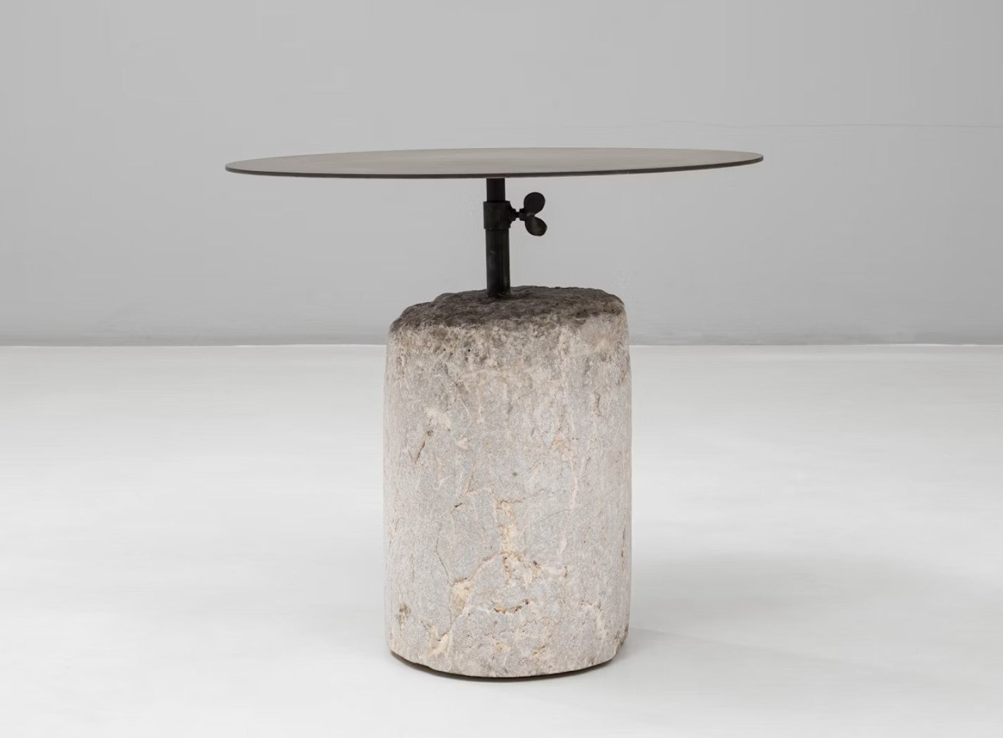 Marble and Metal Adjustable Side Table