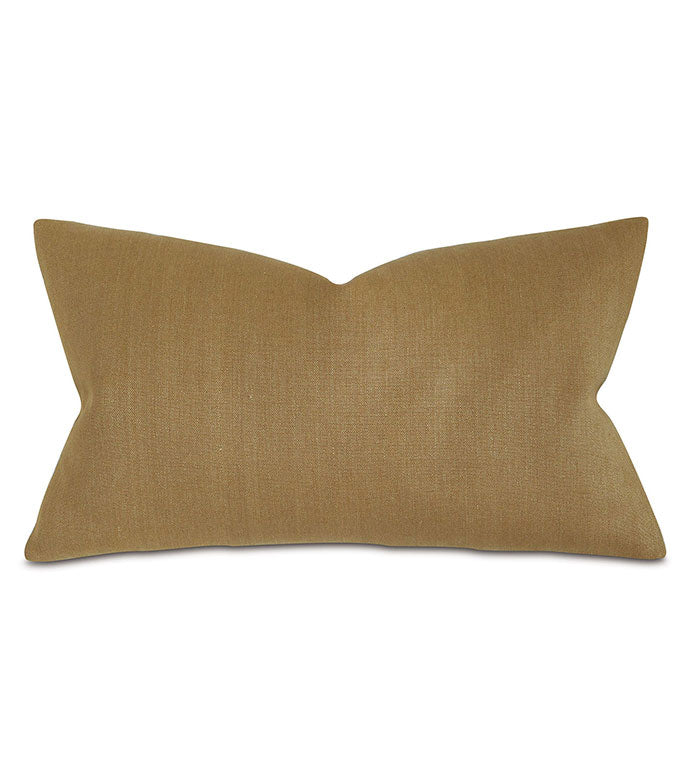 Trillium Solid Lumbar Decorative Pillow in Gold